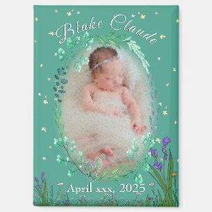 Cute & Adorable Kids - Botanical Turquoise Magnet