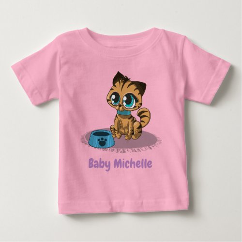 Cute Adorable Kitten and Panda Cub Graphic Baby T_Shirt