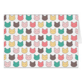 Cute adorable kittens heads illustration pattern (Front Horizontal)