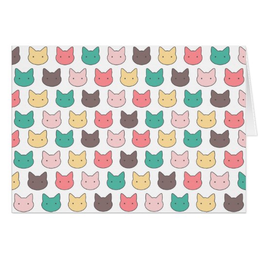 Cute adorable kittens heads illustration pattern cards (Front Horizontal)