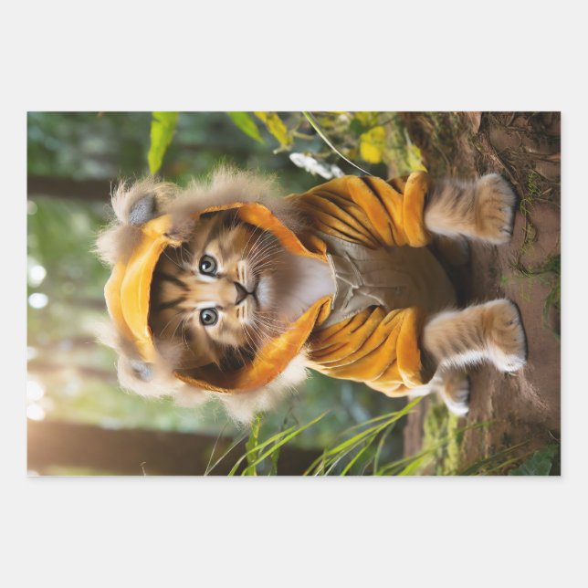 Cute adorable kittens in costumes POSTERS Wrapping Paper Sheets (Front)