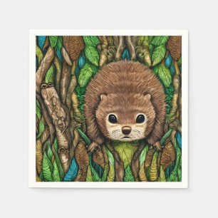 Cute Adorable Little Baby Beaver Napkins