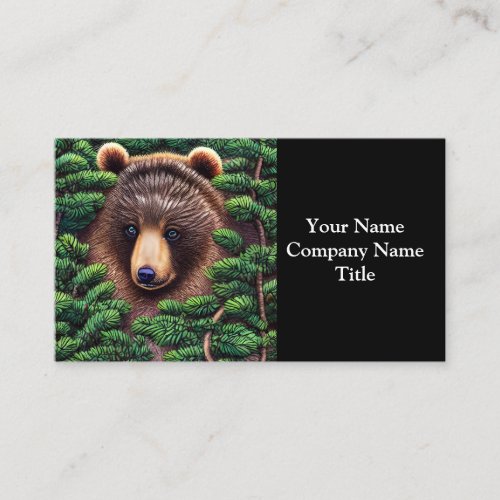 Cute Adorable Little Brown Bear Cub Business Card