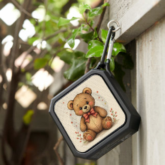 Cute adorable little brown bear with tie bluetooth speaker
