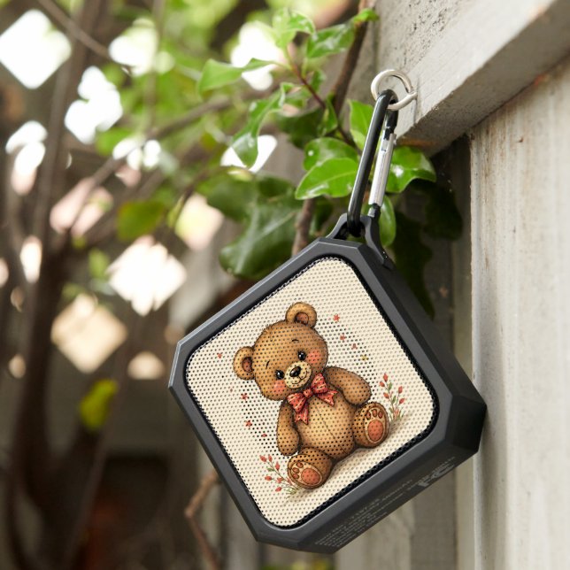Cute adorable little brown bear with tie bluetooth speaker (Inisitu)