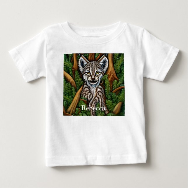 Cute Adorable Little Lynx Kitten Baby T-Shirt (Front)