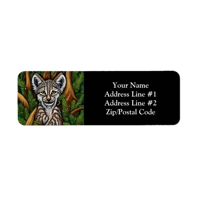 Cute Adorable Little Lynx Kitten Label (Front)