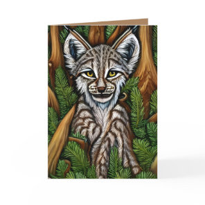 Cute Adorable Little Lynx Kitten Thank You Card