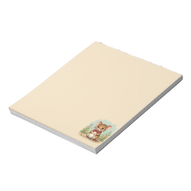 Cute adorable little mouse with tie notepad (Rotated)