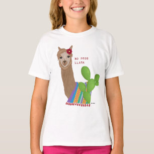 Cute Adorable Llama No Prob-Llama Floral Peru T-Shirt