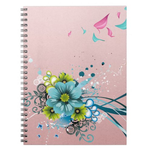 Cute Adorable Modern  Flowers Notebook