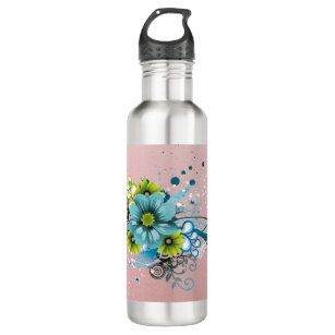 Cute Adorable Modern  Flowers Stainless Steel Water Bottle