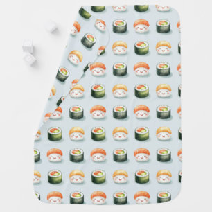Cute Adorable Modern Sushi Baby Blanket