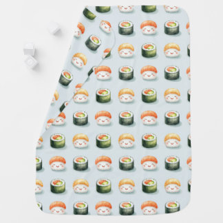 Cute Adorable Modern Sushi Baby Blanket