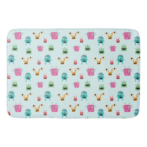 Cute Adorable Monsters Colorful Kids Boys Party  Bath Mat