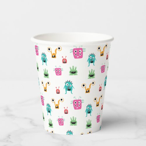 Cute Adorable Monsters Colorful Kids Boys Party  Paper Cups