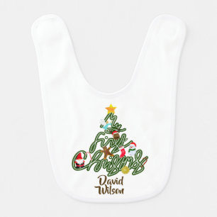Cute Adorable My First Christmas for Kids Baby Bib