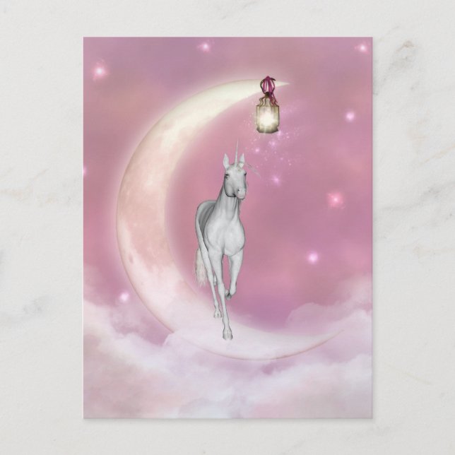 Cute Adorable Mystical Unicorn Postcard (Front)
