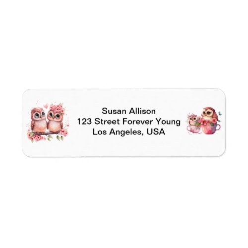 Cute Adorable Owl Return Address Label