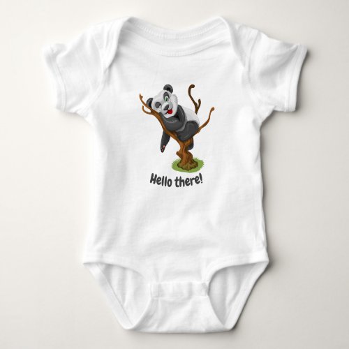 Cute Adorable Panda and Chick Graphic Baby Bodysuit