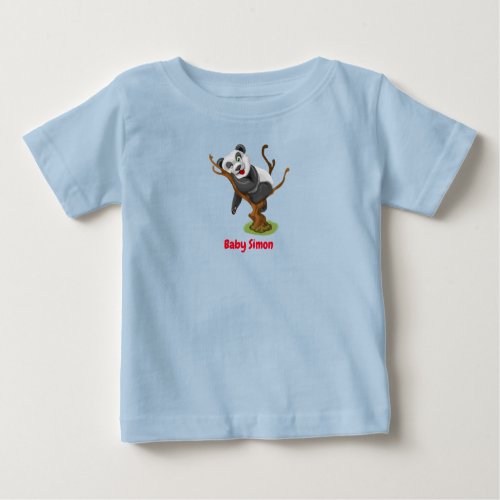 Cute Adorable Panda and Seal Cub Graphic Baby T_Shirt