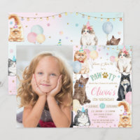 Cute Adorable Pawty Cats Balloons Birthday Photo