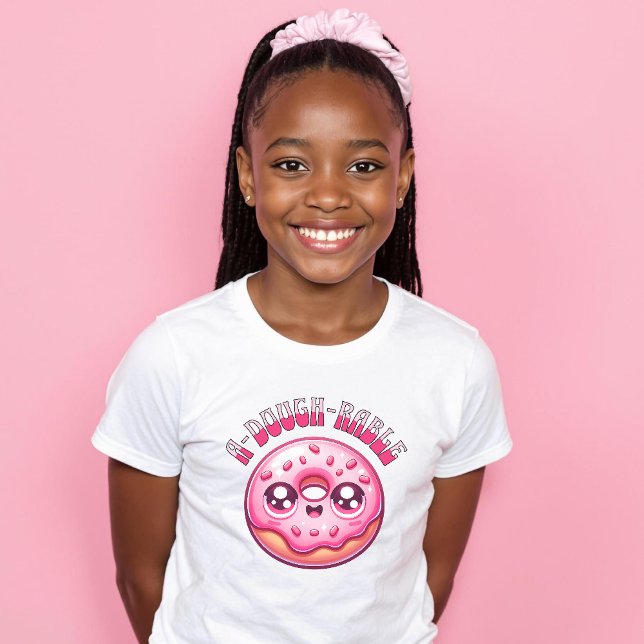 Cute Adorable Pink Donut Sprinkles A-Dough-Rable  T-Shirt (Cute Adorable Pink Donut Sprinkles A-Dough-Rable T-Shirt.)