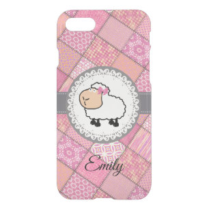 Cute adorable pink patchwork sheep personalized iPhone SE/8/7 case