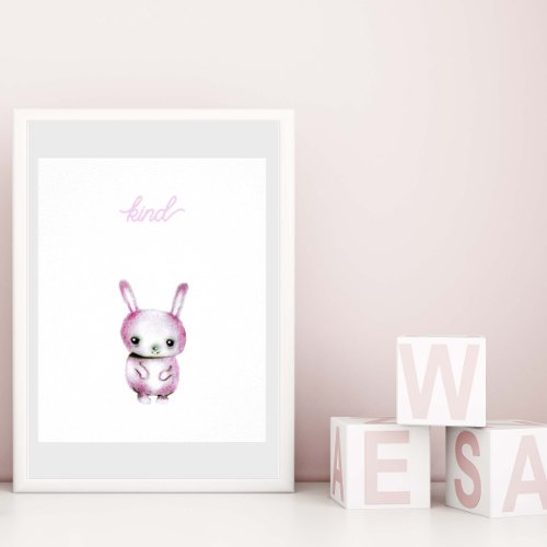 Cute Adorable Pink Rabbit Girl Baby Nursery Decor