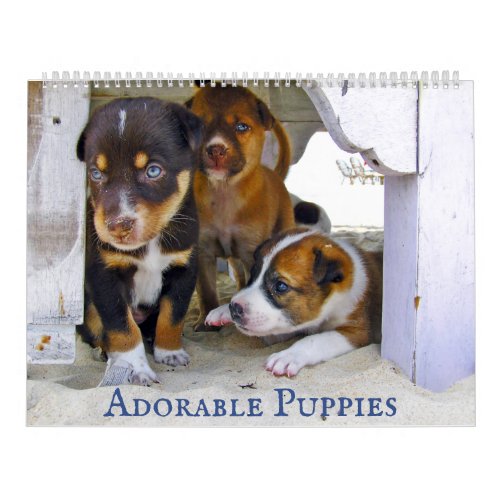 Cute Adorable Puppies Personalized Calendar