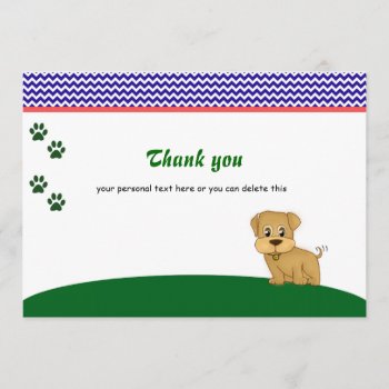 Cute Adorable Puppy Dog Thank You Card by ohwhynotweddings at Zazzle