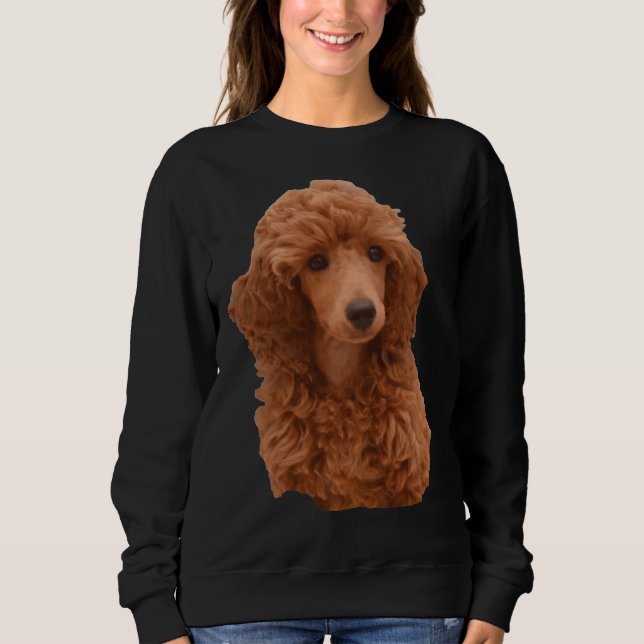 Cute Adorable Red Poodle Puppy Sweatshirt (Front)