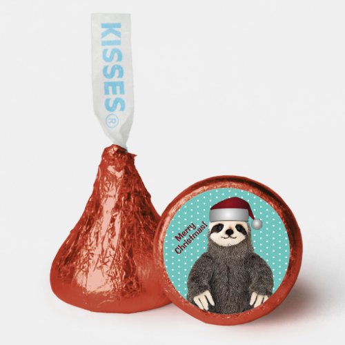 Cute Adorable Sloth Merry Christmas Animal Kids Hersheys Kisses