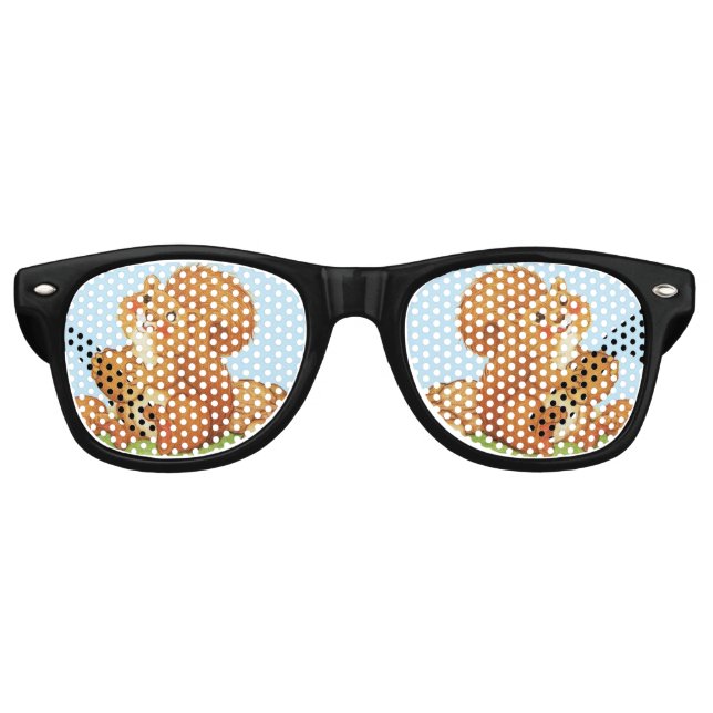 Cute Adorable Squirrel Acorns Nuts Retro Sunglasses (Front)