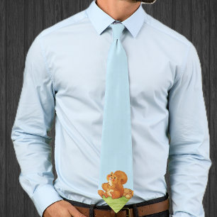 Cute Adorable Squirrel Nuts Neck Tie