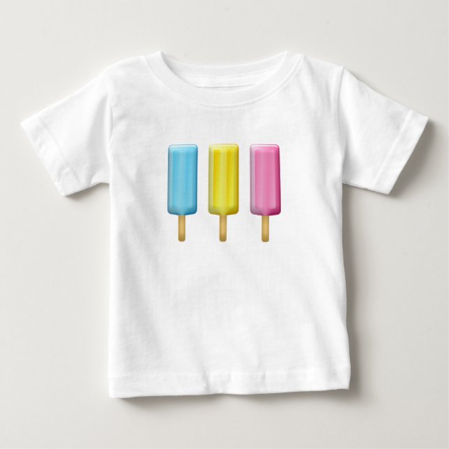 Cute Adorable Summertime Kawaii popsicle Ice cream Baby T-Shirt (Front)