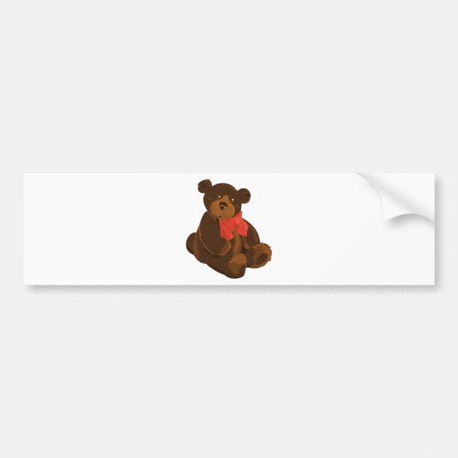 CUTE ADORABLE TEDDY BEAR BUMPER STICKER (Front)