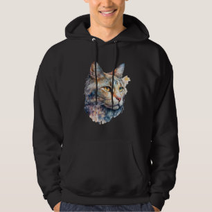 Cute adorable unique original watercolor cat  7 hoodie