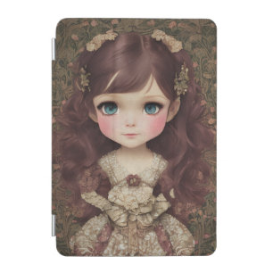 Cute Adorable Vintage Style Chibi Kawaii Girl Art iPad Mini Cover