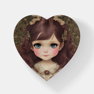 Cute Adorable Vintage Style Chibi Kawaii Girl Art Paperweight