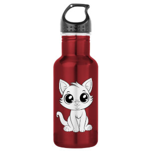 Cute Adorable White Cat Cartoon-30853 Stainless Steel Water Bottle