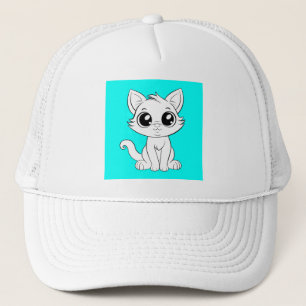 Cute Adorable White Cat Cartoon-30853 Trucker Hat