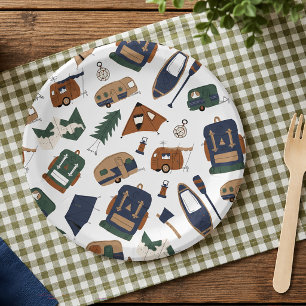 Cute Adventure Doodle Pattern Paper plates