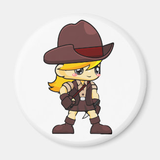 Cute Adventure Girl Cartoon Magnet