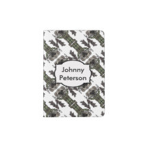 Cute Adventure Pug holding Fish Cartoon Pattern