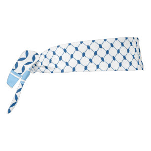 Cute Aesthetic Blue and White Kufiya Keffiyeh Tie Headband