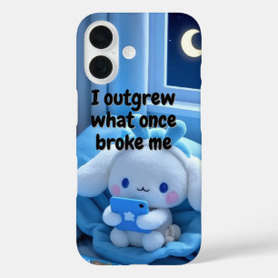 Cute Aesthetic Blue motivational quote iPhone 16 Case