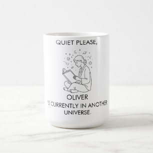 Cute Aesthetic Custom Name Introvert Reading Coffee Mug