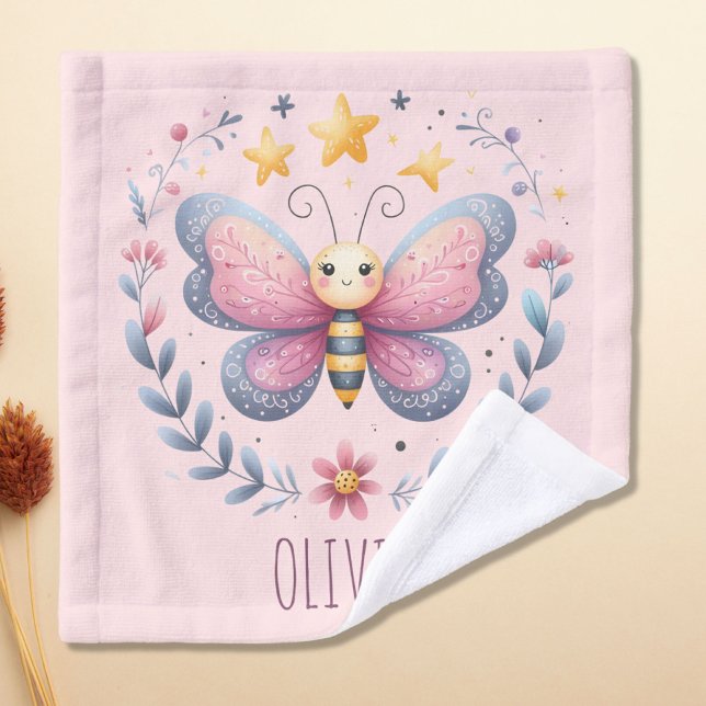 Cute Aesthetic Floral Butterfly Wash Cloth (Creator Uploaded)