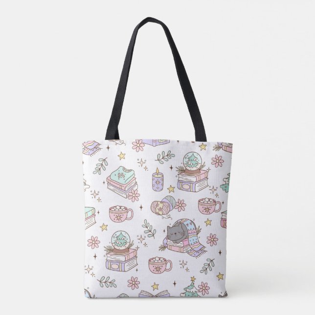 Cute Aesthetic Gift for Book Lovers Tote Bag (Back)